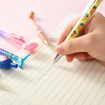 12PCS Cute Mechanical Pencils 0.5/0.7mm with Eraser & Lead Refills | Kawaii Cartoon Mechanical Pencil Set Bulk Pack