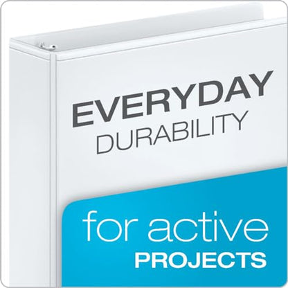 Cardinal 1.5 Inch 3 Ring Binder, Round Ring, White, 4 Pack, Holds 350 Sheets (79517) - size: 1.5-Inch