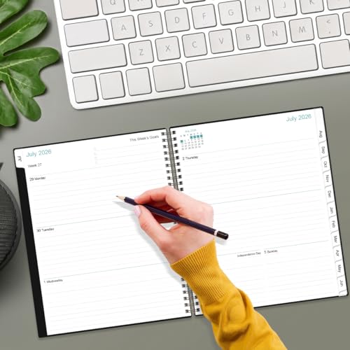 2026-2027 Planner - Planner 2026-2027 from July 2026 to June 2027 with 12 Monthly Tabs, Flexible Cover, Inner Pocket, 8.5" x 11", Black - color: Black, size: 8.5" x 11"