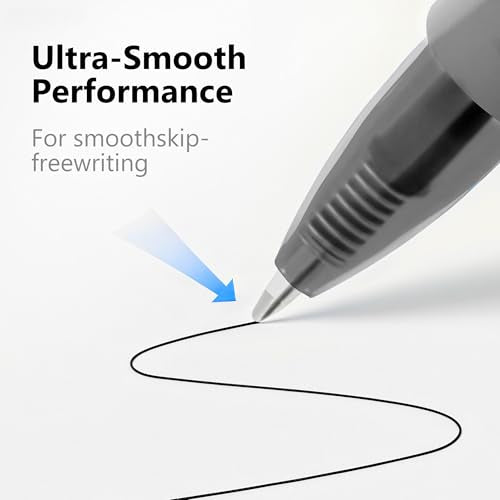 ejet 12 Pack 0.5mm Fine Line Black Gel Pens – Retractable Gel Roller Pens for Smooth Writing | Ideal for School, Office & Home Use - color: 12 Pcs 0.5mm Black Ink