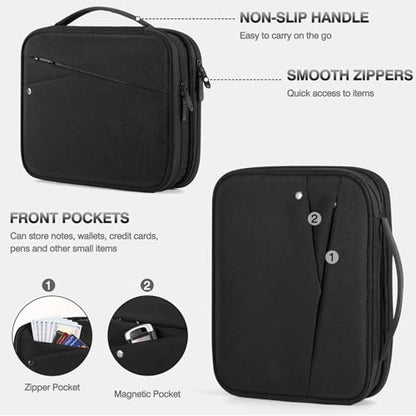 MoKo 13.3-14 inch Laptop Sleeve Case with Multi-Pockets for New 13" MacBook Neo A18, 14" Mac Pro M3/M2/M1, 13" MacAir M4/M3/M2/M1, Protective Padded Handle Laptop Bag with Accessories Pockets, Black