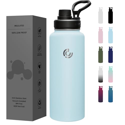 Sports Water Bottle 40oz, Insulated Water Bottle with Handle,Stainless Steel,Simple Modern,Suitable for Travel, School, Boy, Girl(FOG) - color: FOG, size: 40 Ounces