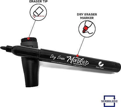 Scribbledo 36-Pack Black Fine Tip Dry Erase Markers with Eraser Cap | Low-Odor Whiteboard Markers for Office, Workplace & Professional Use - style: 36 Pack