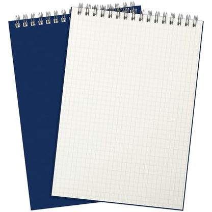 Engrowtic 2 Pack Graph Paper Spiral Notepad A5 Top Wirebound Notepad Grid Notebook Steno Pad Memo Notebook Grid Paper 140 Pages for Writing Sketching Drawing Office Supply (Blue) - color: Blue