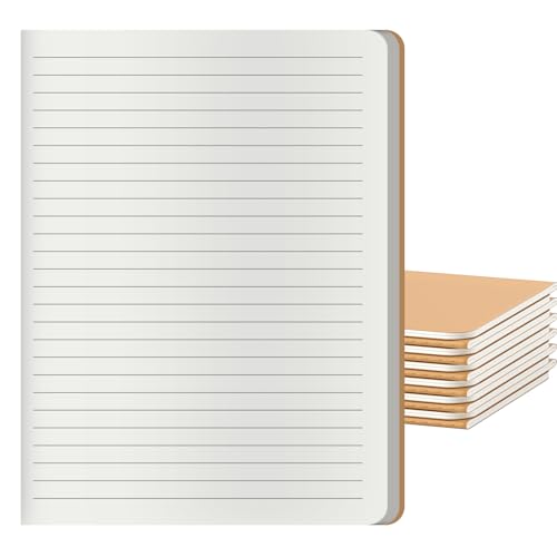 Large College Ruled Notebook Journals Bulk with Thick Lined Paper, 60 Pages, 8.5x11 inch, Composition Diary Subject Notebooks Planner for Travelers Students Office, Kraft Journal Set, 12 Pack - style: Lined