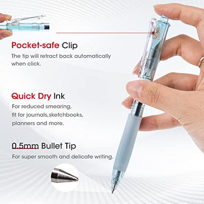 WRITECH Retractable Gel Pens Quick Dry Ink Pens 0.5mm Bullet Multicolor For Journaling, Drawing, Doodling, and Notetaking (Multicolor) - color: M Bright-2