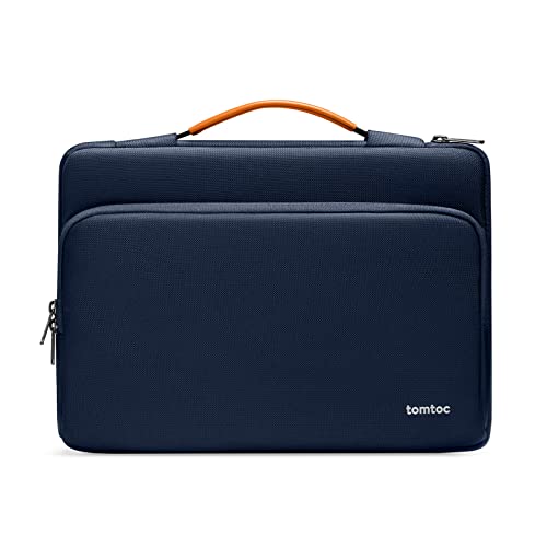 tomtoc 360° Protective Laptop Case for 13.5-14.4 Inch Surface Laptop Studio | Water-Resistant Laptop Bag Fits Surface Laptop 6/5/Studio 2/1, Acer Swift 14, ASUS Zenbook/Chromebook 14, HP EliteBook 14 - color: Navy Blue, size: 13.5-14.4 Inch