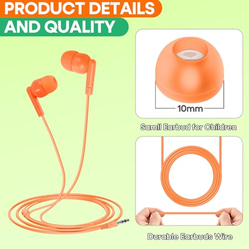 100 Packs Earbuds Bulk Classroom Headphones, Individually Bagged, Wholesale Students Wired Earphones with 3.5 mm Jack for Classroom School Library Museums and More (HY01,100 Mixed) - size: 100 Pack