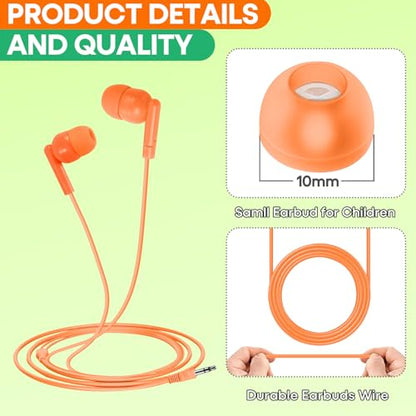 100 Packs Earbuds Bulk Classroom Headphones, Individually Bagged, Wholesale Students Wired Earphones with 3.5 mm Jack for Classroom School Library Museums and More (HY01,100 Mixed) - size: 100 Pack