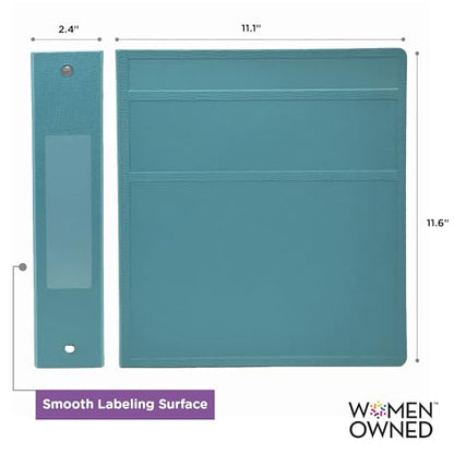 Carstens 2-Inch Heavy Duty 3-Ring Binder - Side Opening, Powder Blue, Durable Plastic, Precision No-Gap Rings, Waterproof Cover, No Pockets, Holds 300 US Letter Sheets, BPA-Free, Made in USA (2824-3R) - color: Light Blue, size: Individual