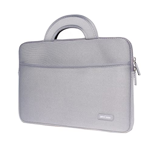 amCase Chromebook Case/Carry Sleeve with Handle-Black (11.6-12 inch, Grey) | Travel laptop bag - color: Grey, size: 11.6 to 12 inch