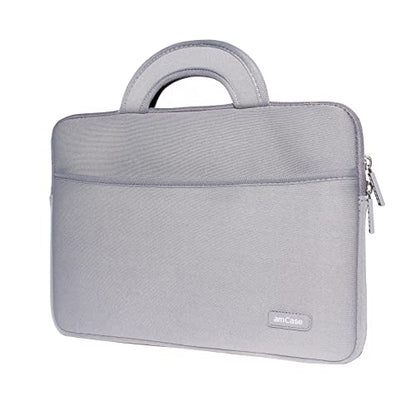 amCase Chromebook Case/Carry Sleeve with Handle-Black (11.6-12 inch, Grey) | Travel laptop bag - color: Grey, size: 11.6 to 12 inch
