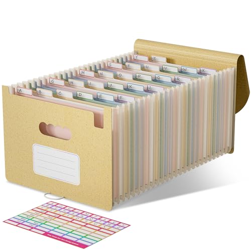 EcoStash Accordion File Organizer, 26 Pockets Wheat Straw Expanding File Folder, Monthly Bill Receipt Organizer, A-Z Tabs, 100% BPA Free, Return to Nature, Healthy Living, Letter/A4 Size-Wheat Yellow - color: Wheat Yellow