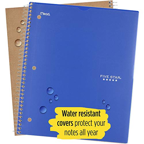Five Star Spiral Notebook, 1 Subject, College Ruled Paper, 100 Sheets, 11" x 8-1/2" Sheet Size, Customizable Cover, Blue (73816) - color: 01 Blue
