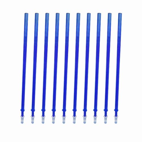 BRRNOO Erasable Pens, Pen Refills with Fine Point 0.5mm Replacement Gel Pen Refills Blue Ink Erasable Gel Ink Pens for Office School Writing (10pcs) - color: Blue, size: 10pcs