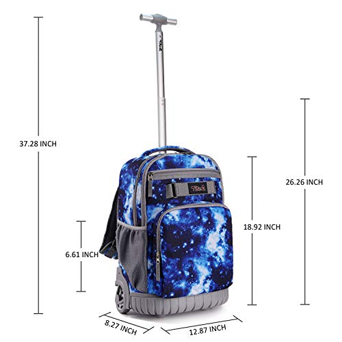 Tilami Rolling Backpack 19 inch with Lunch Bag Wheeled Laptop Backpack, Galaxy Blue - color: Galaxy Blue