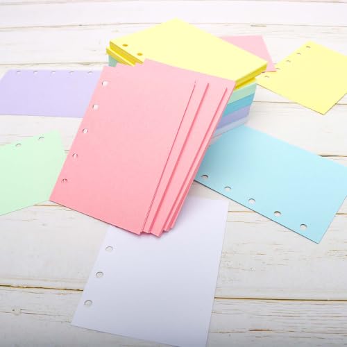 A8 Paper Refill 6 Colors A8 Planner Refill M5 Loose Leaf Binder Paper 300 Sheets Colored Blank Filler Papers A8 5 Ring Binder Inserts