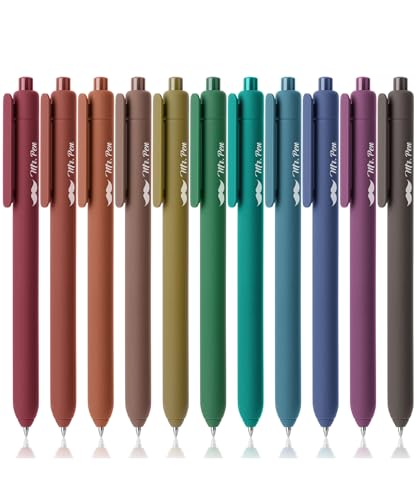 Mr. Pen- Retractable Gel Pens, 11 Pack, Dark Vintage Color Ink | Fine Point 0.7 mm, Fast Dry, Smooth Writing, Cute Gel Ink Pens for Drawing, Writing Planner and School Supplies