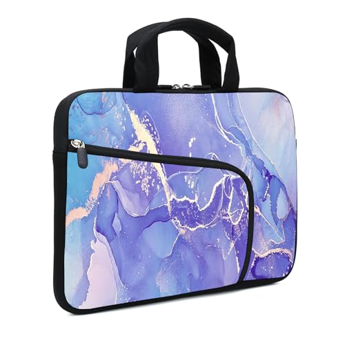 Laptop Sleeves 14 15 15.4 15.6 Chromebook Case Notebook Sleeve PC Messenger Bag Tablet Case Neoprene Handle Sleeve for Men Women, Two Pockets (Purple) - color: Purple