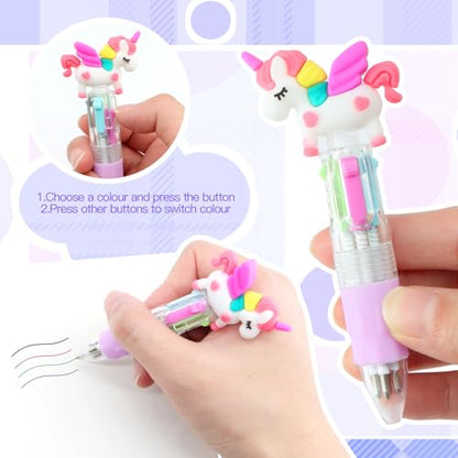 Scettar 32Pcs Multicolor Pen in One 4-in-1, Cute Ballpoint Pens Bulk for School Office, Classroom Prizes, Fun Writing Gifts Goodie Bags Stuffers Party Favors - style: 32 Pcs