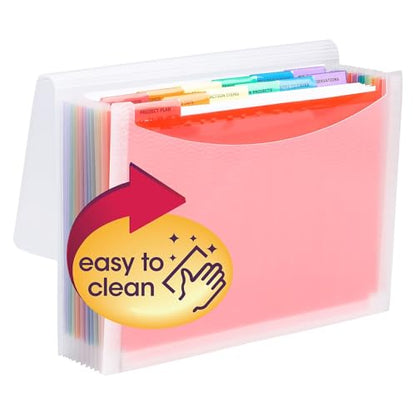 Smead Desktop Poly Expanding File Folder Organizer, Accordion File, Paper Document Storage, 12 Pockets, Flap and Cord Closure, Letter Size (70723) - size: Letter, style: 12 Pocket
