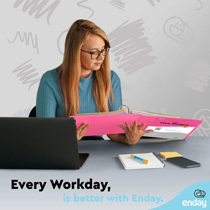 Enday 3 Ring Binder 1.5 Inch, Pink Heavy Duty Three Ring Binder, 325 Sheets Capacity - 1.5 Inch Binder for Home School and Office - color: Pink, size: 1.5-Inch