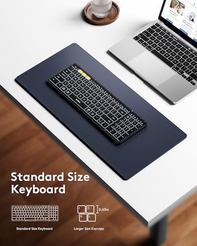 Samsers Foldable Bluetooth Keyboard with Numeric Keypad, Full-Size Backlit Folding Keyboards with Backlight, Portable Travel for iOS Android Windows Mac OS, Support 3 Device(BT5.1 x 3), Black