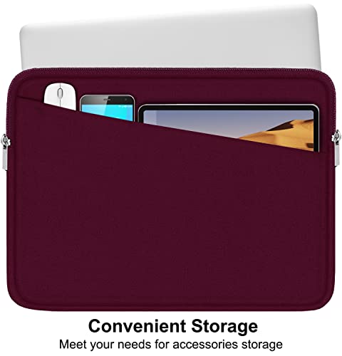 Laptop Sleeve 15.6 inch, Durable Computer Carrying Bag Protective Case Briefcase Handbag with Front Pocket, Slim Laptop Cover for 15.6 Inch HP, Dell, Lenovo, Asus, Notebook, Wine Red - color: Wine Red, size: 15.6 Inch