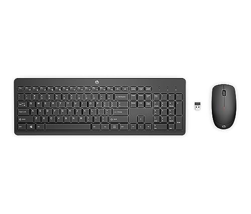 HP 230 Wireless Mouse and Keyboard Combo - 2.4GHz Wireless Connection - Long Battery Life - Durable & Low-Noise Design - Windows & Mac OS - Adjustable 1600 DPI - Numeric Keypad (18H24AA#ABA) - size: 1 Count (Pack of 1)