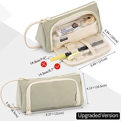 EASTHILL Big Capacity Pencil Case Pouch Pen Case Simple Stationery Bag School College Office Organizer for Teens Girls Adults Student - color: Light Green XW