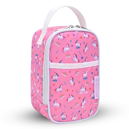 Yelocota Small Insulated Lunch Bag- Snack Bag- Mini Cooler Bag with Handle for Travel,Work,School(Storage Space below 20oz)- Also Suitable for Pairing with Food Jar - color: Unicorn