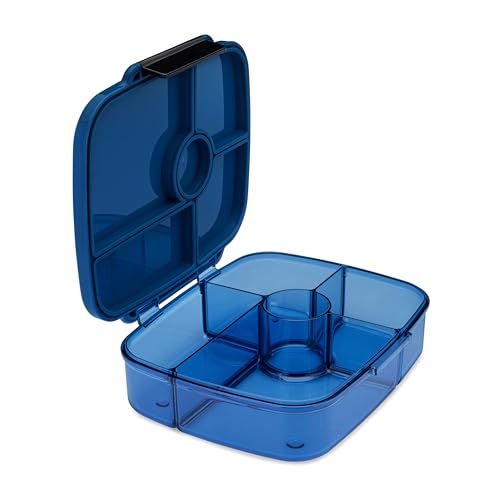 Yumbox Go Leakproof Bento Lunch Box, 5 Compartments, Oslo Blue | Deep Portioned Tray | Removable Silicone Gasket | Lightweight Construction | Fits Most Lunch Bags | Easy-Clean Design - color: Oslo Blue (dark blue)