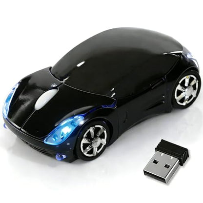 Black Wireless Mouse，Mini Car Computer Mouse，1600DPI 2.4G with USB Receiver, Ergonomic Cute Computer Mice for Laptop, PC, Windows, Mac OS (Black) - color: Black