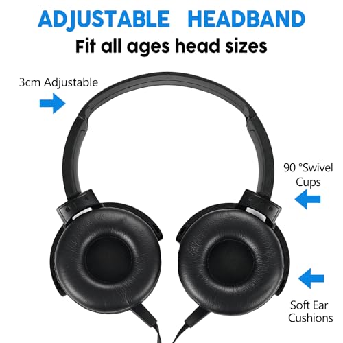 Kids Headphones for School Bulk 2 Pack,Durable Wired Classroom Headphones for Kids,Students,Children Toddler Teen Boys Girls and Adult - size: 2 PACK
