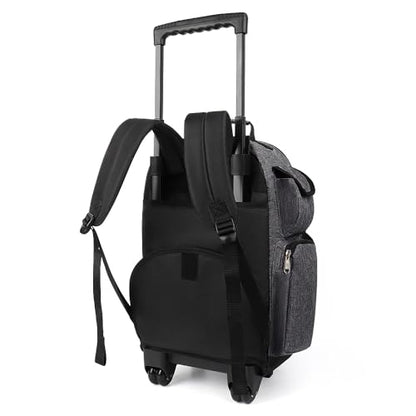 20" 2-in-1 Rolling Backpack,Backpack for Travel w/Wheels | Trolley Suitcase w/Telescopic Handle,Lightweight,Durable, Travel-Friendly, Unisex,2560-20''-Grey - color: JH-2560-Grey-20