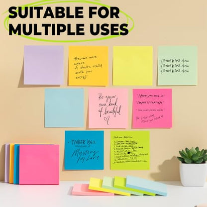 M&G 18 Pads Sticky Notes 3x3 Inch, Self Sticky Notes 9 Bright Colors Easy to Stick, Office and School Supplies for Home, Desk and Notebook Use, 50 Sheets/Pad - style: Bright 9 Colors(900 Sheets)