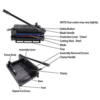 TEXALAN(R) Heavy Duty Guillotine Paper Cutter Black 400 Sheets Stack Paper Trimmer (A3-17'' Paper Cutter) - size: A3-17'' PAPER CUTTER