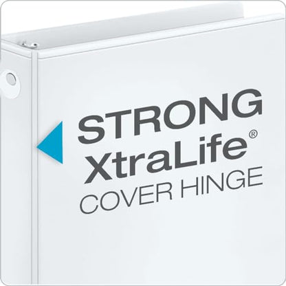 Cardinal Economy 3-Ring Binders, 3", Round Rings, Holds 625 Sheets, ClearVue Presentation View, Non-Stick, White, Carton of 12 (90651) - color: White, size: 3 Inch, style: Binders