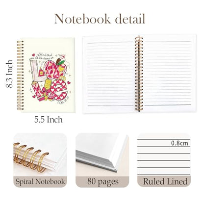 Teacher Spiral Notebooks, Teacher College Ruled Spiral Journal Notebook Gift, Best Teacher Appreciation Gifts for Women, 5.5x8.3 Inch - color: Best