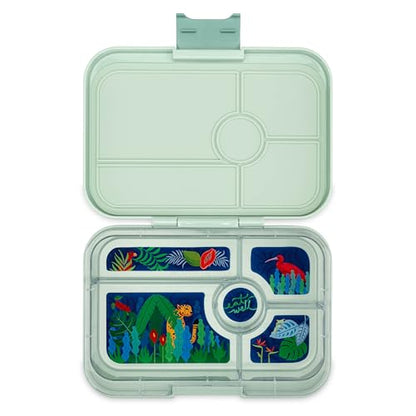 Yumbox Tapas Leakproof Bento Box, 5 Compartments, Pistachio Green | Large Capacity Design | Removable Compartment Tray | Easy-Open Single Latch | Ideal for Teens & Adults | Dishwasher-Safe Tray - color: Pistachio Green Jungle