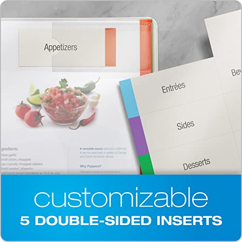 Oxford Plastic Binder Dividers, Full Pocket Top & Side Loading Sheet Protector Dividers, Built in Extra Large Tabs, Asst Colors, 5-Tab, 3 Sets (89651)