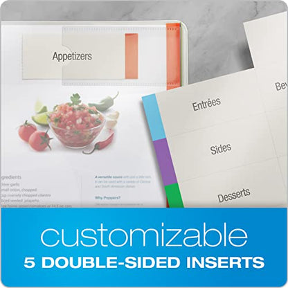 Oxford Plastic Binder Dividers, Full Pocket Top & Side Loading Sheet Protector Dividers, Built in Extra Large Tabs, Asst Colors, 5-Tab, 3 Sets (89651)