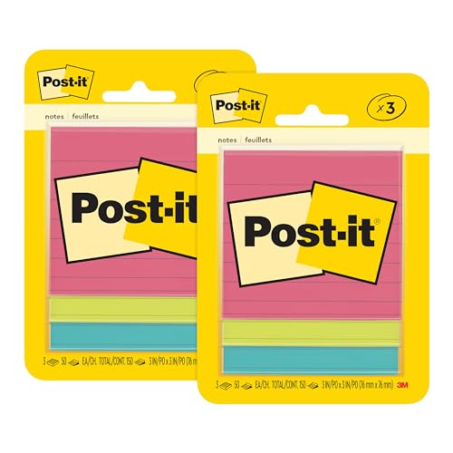 Post-it Notes, 3x3 in., 3 Sticky Notes Pads, 50 Sheets per Pad, Poptimistic Collection, School Supplies and Oﬃce Products, The Original Post-it Note (Pack of 2) - size: 0.7" x 3.8" (Pack of 2)