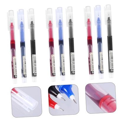 UPKOCH Quick-drying Gel Pens for Students 0.5mm Fine Point Ink Pens 9pcs Black Red Blue for School Exams and Office Use