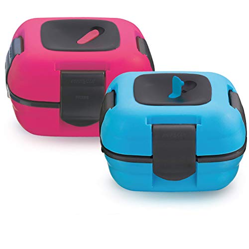 Pinnacle Insulated Leak Proof Lunch Box for Adults and Kids - Thermal Lunch Container With NEW Heat Release Valve 16 oz ~Set of 2~ Blue-Pink - color: Blue-Pink