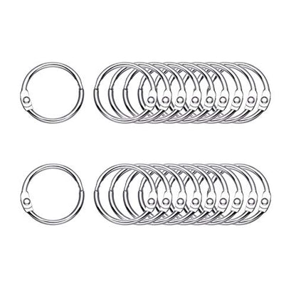 Antner 100Pcs Loose Leaf Binder Rings, 0.75" Diameter, Nickel Plated Metal Book Paper Rings Clips Keychain Keyrings for Index Cards, Flashcards, Notebooks, Photos, Scrapbooks, Home Office Supplies - size: 0.75 Inch-100 Pieces