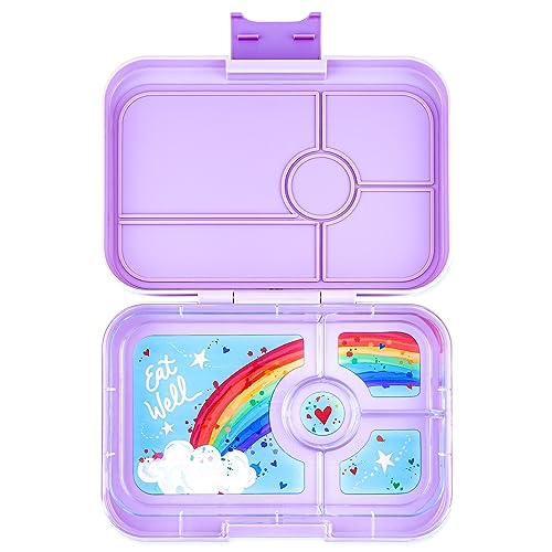 Yumbox Tapas Leakproof Bento Box, 4 Compartments, Seville Purple | Large 4.2-Cup Capacity | Sandwich-Friendly| Removable Compartment Tray | Easy-Open Single Latch | Ideal for Teens & Adults - color: Seville Purple Rainbow