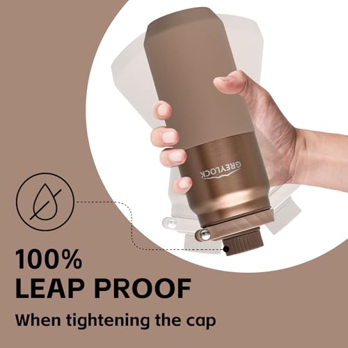 Greylock 20 oz Insulated Water Bottle with Straw Lid, Reusable Stainless Steel Sports Water Bottles with Foldable Handle, Leak Proof, Double-Wall Vacuum Insulation, 24 Hours Cold (Sunset Bronze) - color: Sunset Bronze, size: 20 Ounces