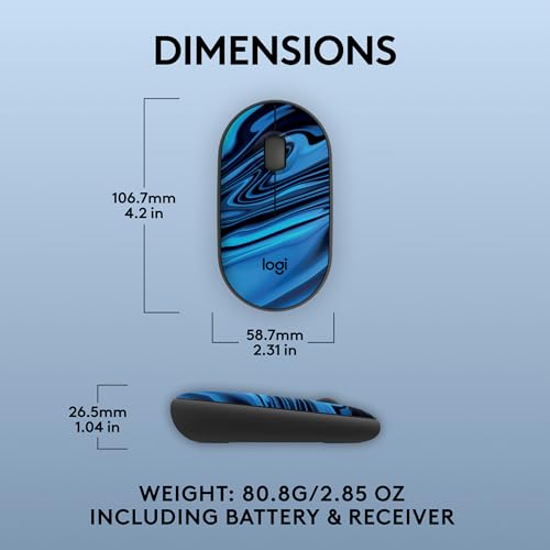 Logitech M340 Wireless Mouse with Limited Edition Prints, USB Receiver and Silent Clicks, Portable Wireless Mouse for Laptop, PC, Windows, Chrome, Surface – Blue Galaxy - color: Blue Galaxy