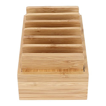 ZJchao Wood Charging Hub for Compact Desk with Cable Routing and Slip Base